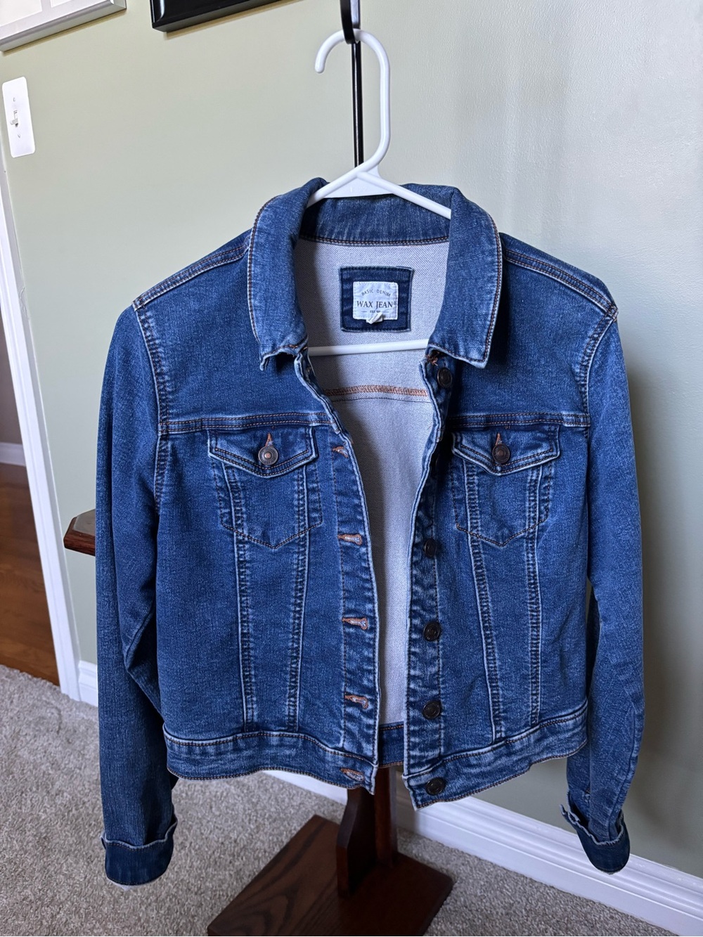 Wax Jean Classic Blue Denim Jacket with Chest Pockets